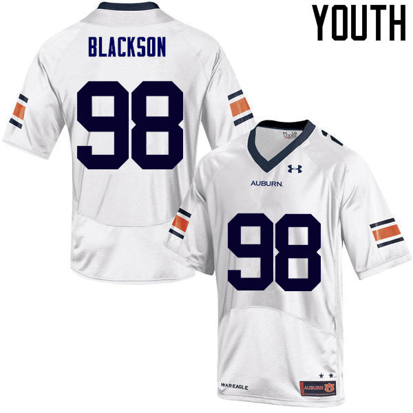 Youth Auburn Tigers #98 Angelo Blackson College Football Jerseys Sale-White - Click Image to Close